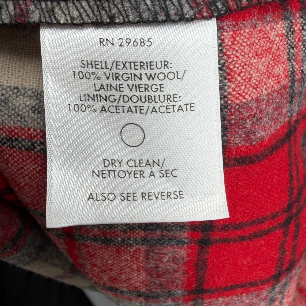 Pendleton Portland Collection Plaid Dress Size Large Red Wool Short Sleeve Shift - Picture 7 of 7